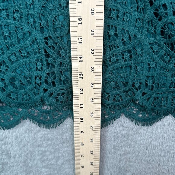 Philosophy Top Womens XXL Green Lace Short Sleeve Scoop Neck Blouse - Picture 9 of 9